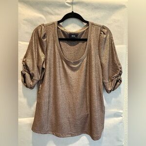 Anthropologie Maeve Metallic Rose Gold Blouse